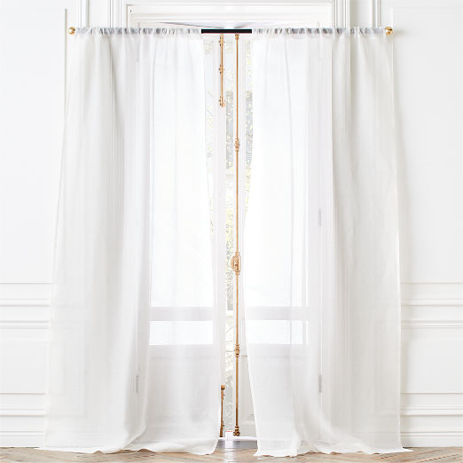 Warm White Linen Sheer Window Curtain Panel 48"x96"