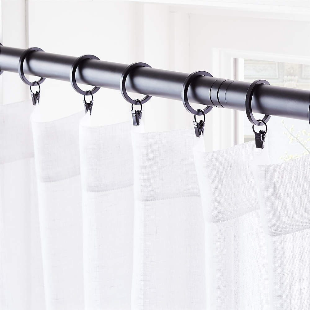 96x50 Ceri Linen Textured Jute Tabs Semi-Sheer Curtain Panel Off White -  No. 918