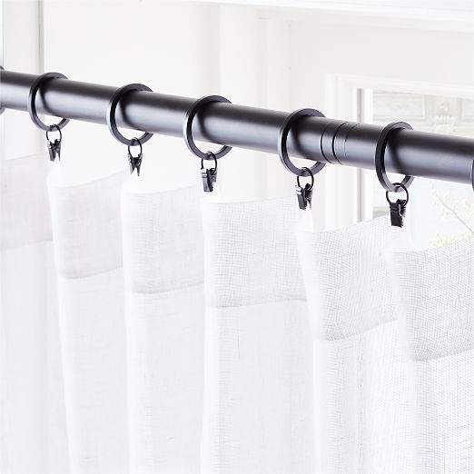 White Linen Sheer Window Curtain Panel