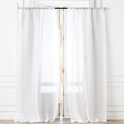 Linen Sheer White Curtain Panel