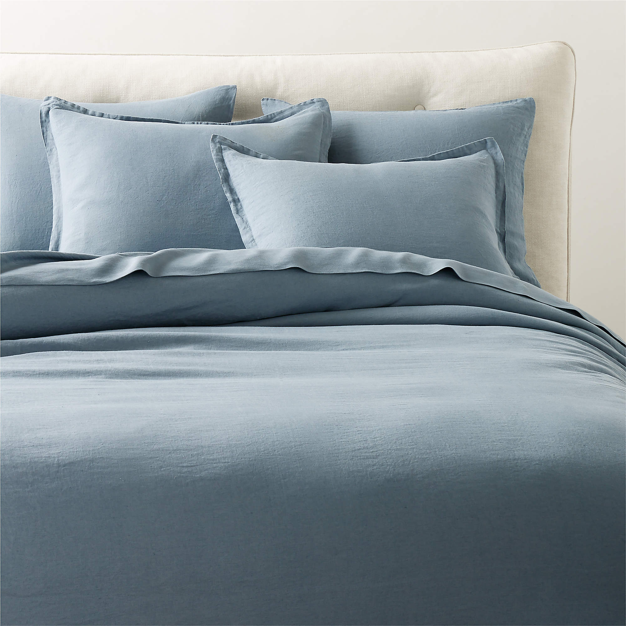 EUROPEAN FLAX Certified Linen Slate Blue King Duvet Cover