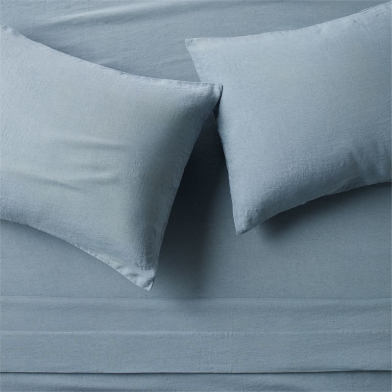 Viewing product image EUROPEAN FLAX™-Certified Linen Slate Blue Queen Sheet Set - image 1 of 5