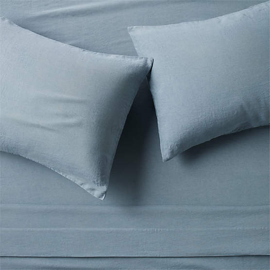 EUROPEAN FLAX™-Certified Linen Slate Blue Queen Sheet Set