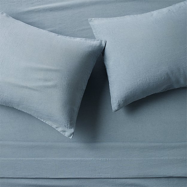 Blue cotton pillowcases best sale