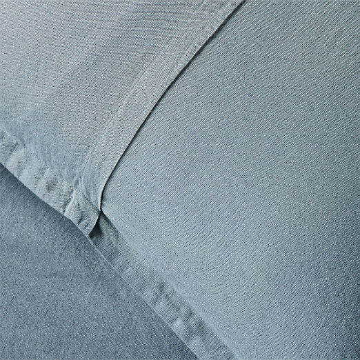 EUROPEAN FLAX™-Certified Linen Slate Blue Standard Pillow Shams Set of 2