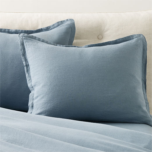 EUROPEAN FLAX™-Certified Linen Slate Blue Pillow Shams