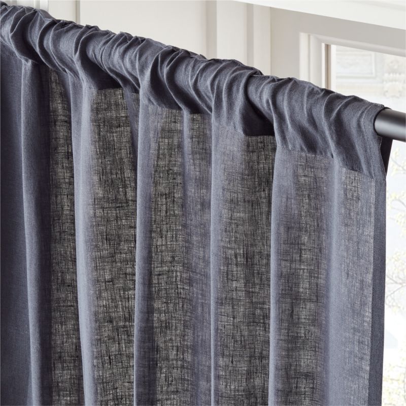 EUROPEAN FLAX™-Certified Linen Smokey Blue Window Curtain Panel 48''x84'' - image 2 of 5