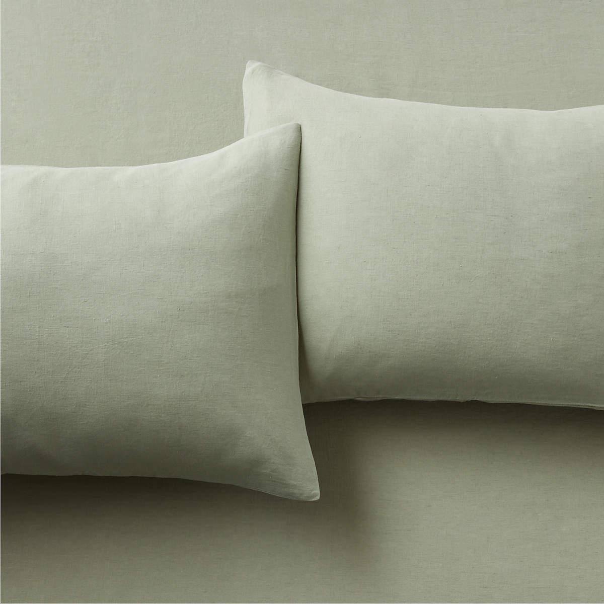 Linen Sage King Pillowcases Set of 2 + Reviews CB2