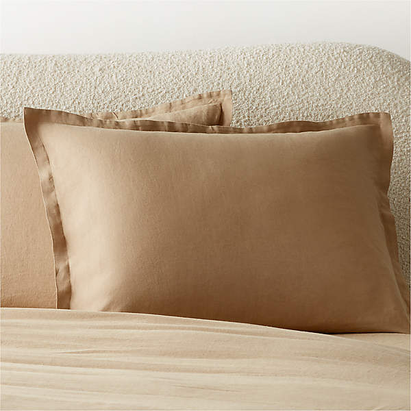 European Flax Linen Tan Standard Pillow Shams Set of 2 + Reviews