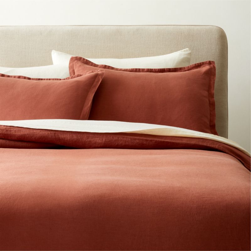 View Linen Terracotta King Duvet Cover details
