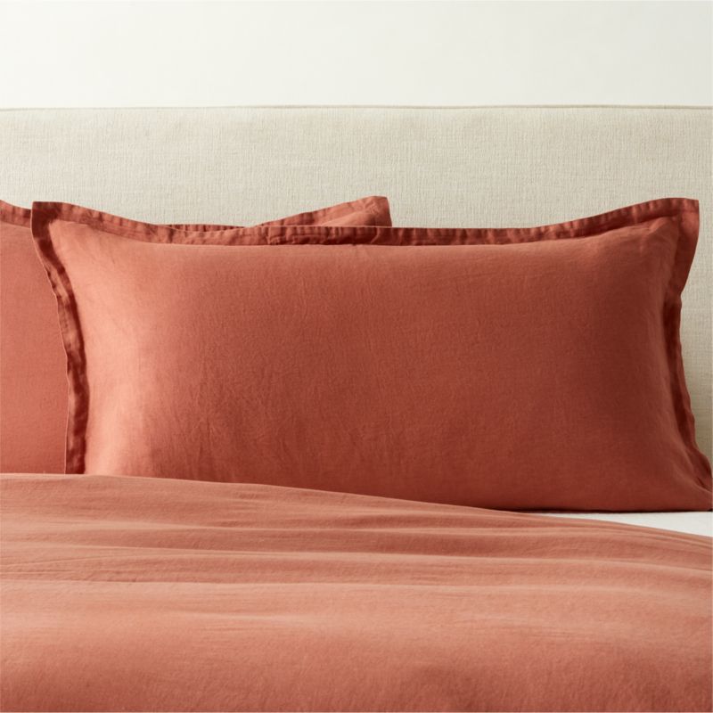 View Linen Terracotta King Shams Set of 2 details