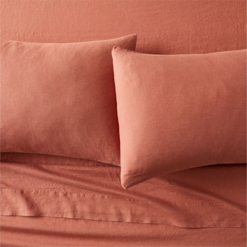 View Linen Terracotta Queen Sheet Set details