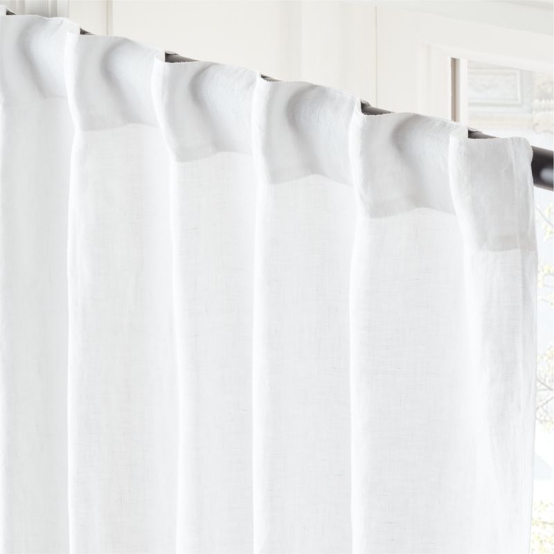 EUROPEAN FLAX™-Certified Linen White Window Curtain Panel 48''x84'' - image 3 of 5