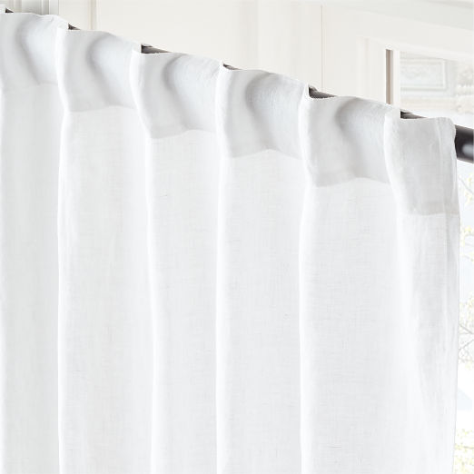 EUROPEAN FLAX™-Certified Linen White Window Curtain Panel 48''x84''