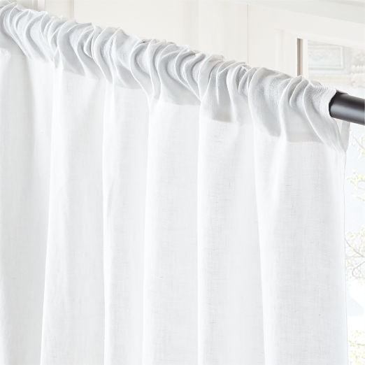 EUROPEAN FLAX™-Certified Linen White Window Curtain Panel 48''x84''