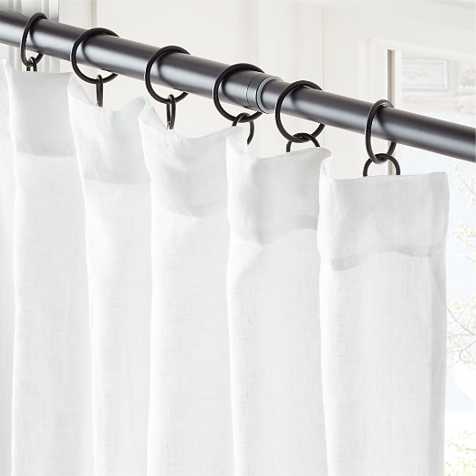 White EUROPEAN FLAX™-Certified Linen Window Curtain Panel