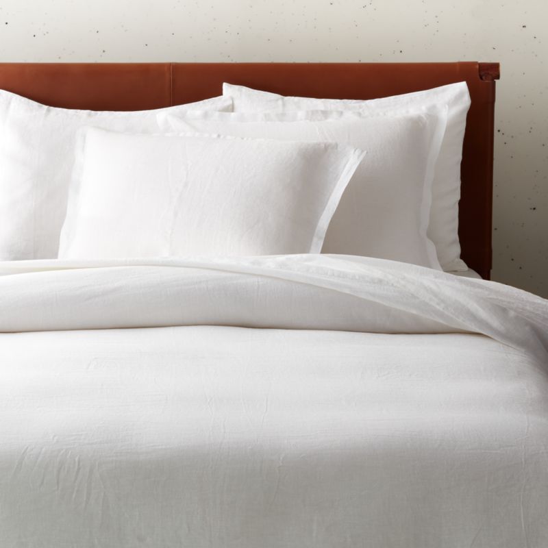 Linen White Duvet Cover Cb2