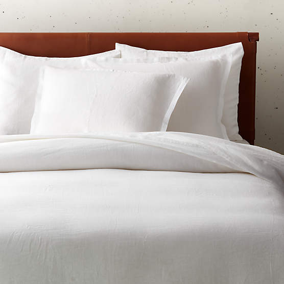 Alto Organic Cotton White Full/Queen Duvet Cover + Reviews | CB2