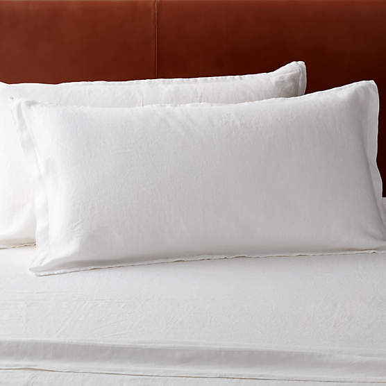 EUROPEAN FLAX-Certified Linen White King Pillow Shams Set of 2