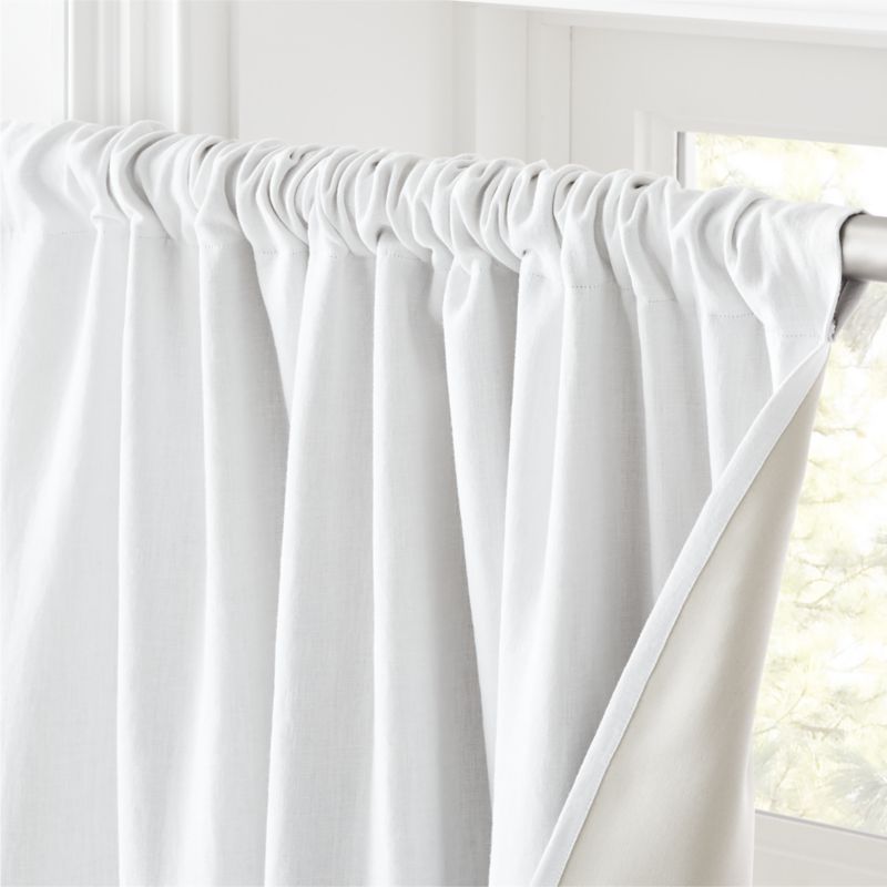 White Linen Blackout Window Curtain Panel 48"x120" - image 2 of 3