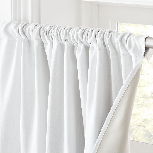 White Linen Blackout Window Curtain Panel 48"x120"