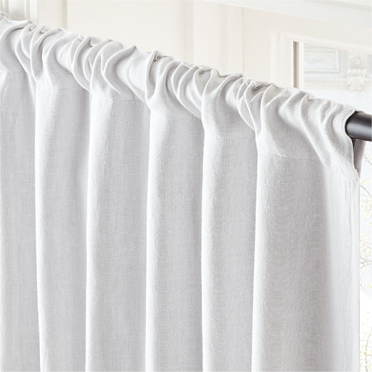 EUROPEAN FLAX™-Certified Linen White Blackout Window Curtain Panel