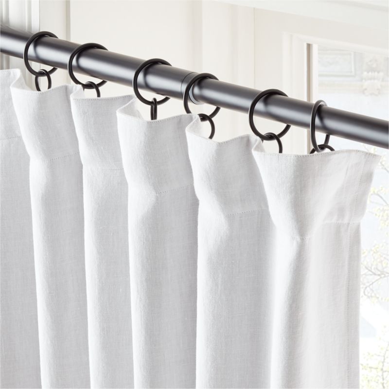 EUROPEAN FLAX™-Certified Linen White Blackout Window Curtain Panel 48"x96" - image 1 of 5