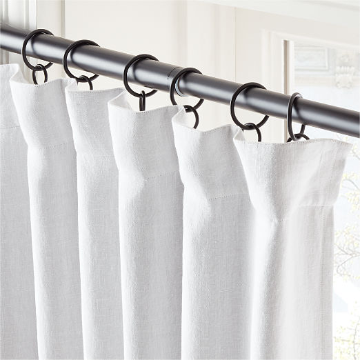 White EUROPEAN FLAX™-Certified Linen Blackout Window Curtain Panel
