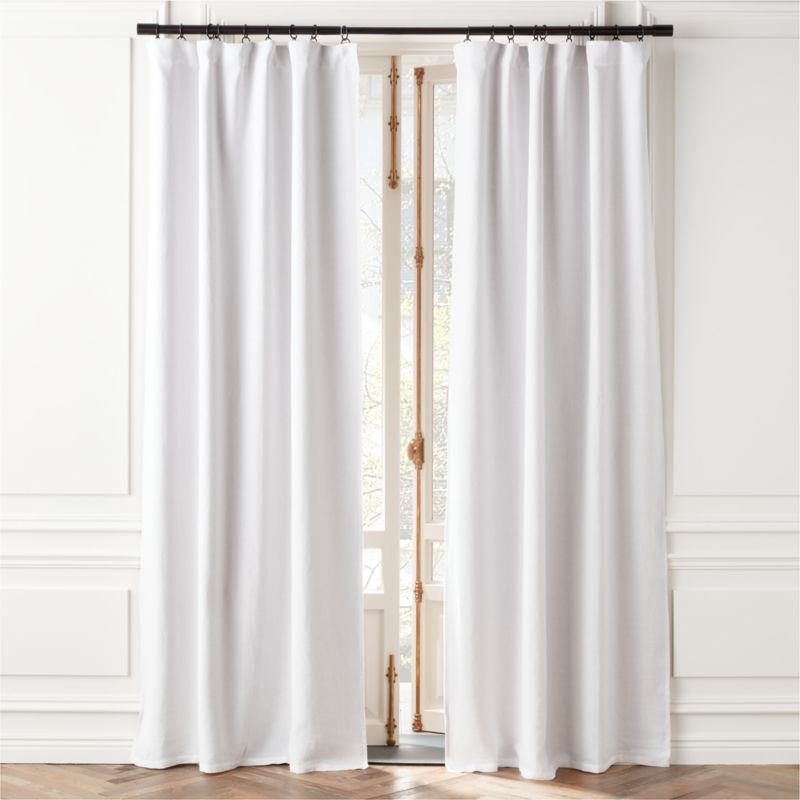 EUROPEAN FLAX™-Certified Linen White Blackout Window Curtain Panel 48"x96" - image 0 of 5