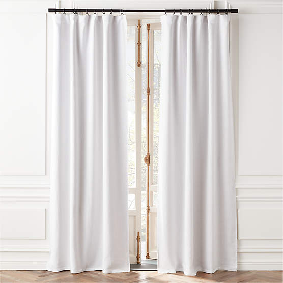 EUROPEAN FLAX™-Certified Linen White Blackout Window Curtain Panel 48"x96"