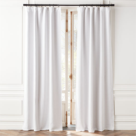 EUROPEAN FLAX™-Certified Linen White Blackout Window Curtain Panel 48"x84"