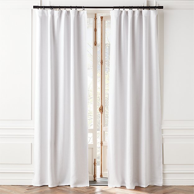 EUROPEAN FLAX Certified Linen White Blackout Window Curtain Panel 48 x108 Reviews CB2