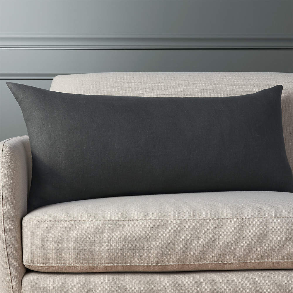 charcoal grey lumbar pillow