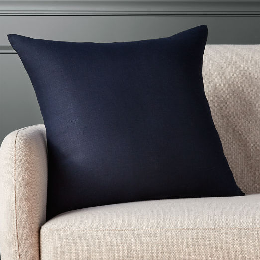 Navy Blue Throw Pillow Cb2 20 Linon Navy Pillow With Down Alternative Insert