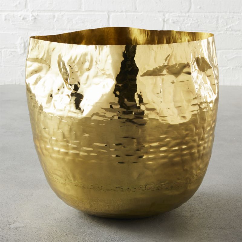 View Liquid Hammered Brass Storage Basket Large details