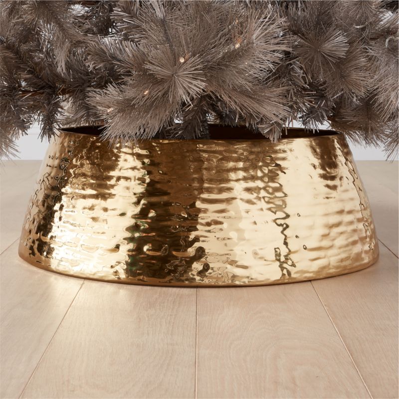 View Liquid Textured Brass Christmas Tree Collar details