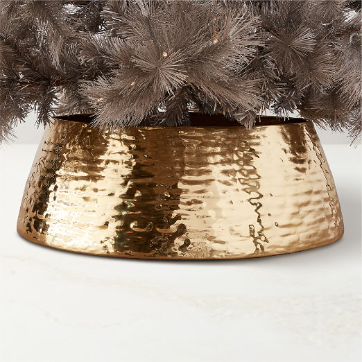 Liquid Textured Brass Christmas Tree Collar