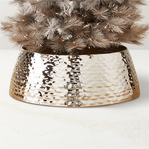 Liquid Textured Stainless Steel Christmas Tree Collar