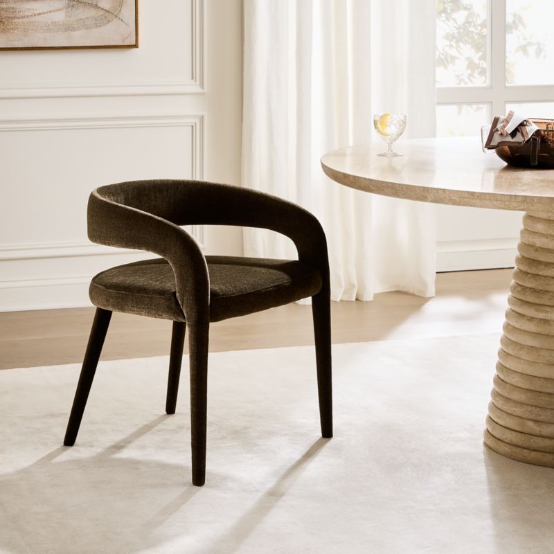 Lisette Brown Performance Fabric Dining Armchair Set of 4 - image 7 of 13