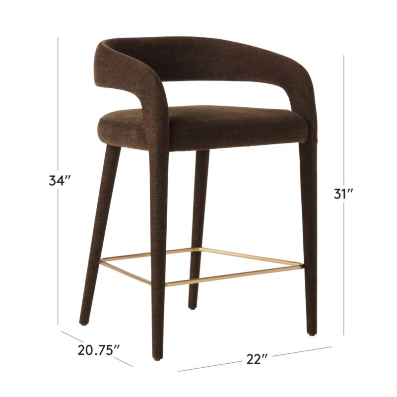 View Lisette Brown Performance Fabric Counter Stool - image 3 of 9