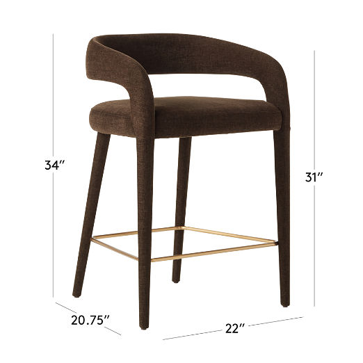 Lisette Brown Performance Fabric Counter Stool