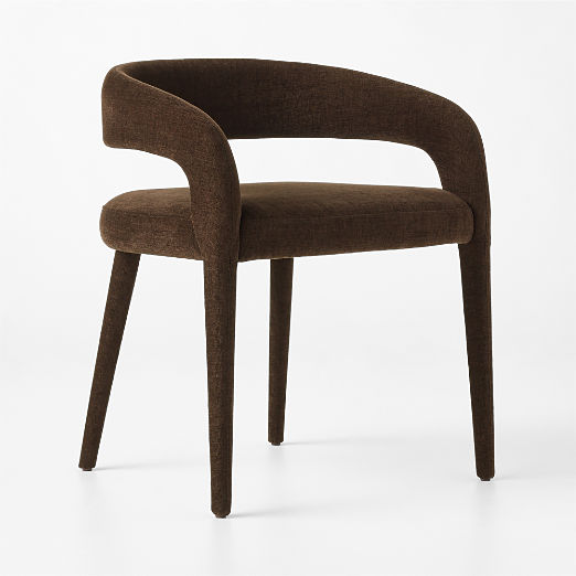 Lisette Brown Performance Fabric Performance Fabric Dining Armchair