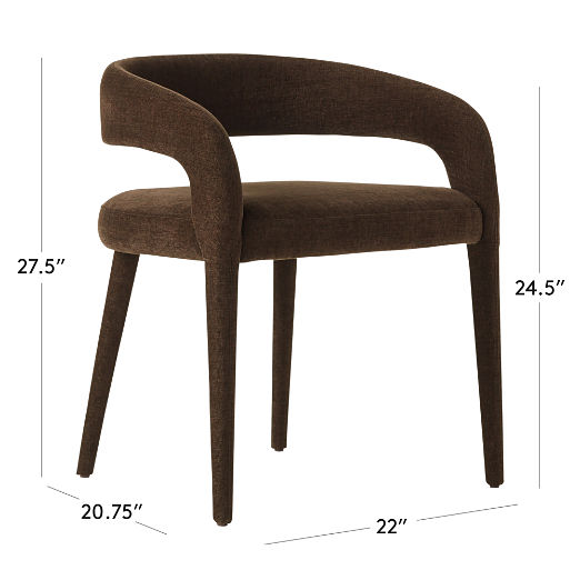 Lisette Brown Performance Fabric Performance Fabric Dining Armchair