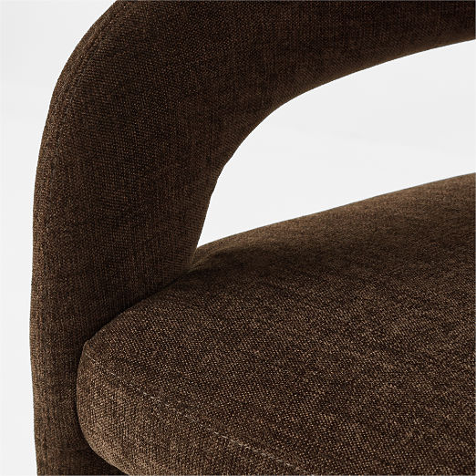 Lisette Brown Performance Fabric Performance Fabric Dining Armchair