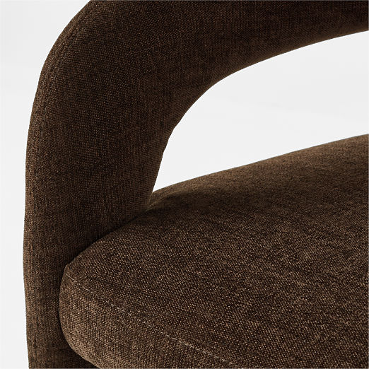 Lisette Brown Performance Fabric Dining Armchairs Set of 4