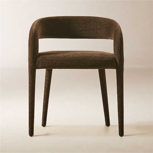 Lisette Brown Performance Fabric Performance Fabric Dining Armchair