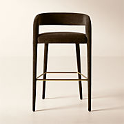 Lisette Upholstered White Performance Fabric Bar Stool Set of 2
