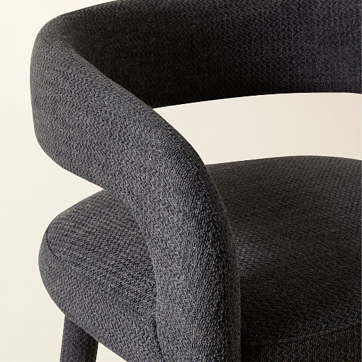 Lisette Upholstered Charcoal Performance Fabric Bar Stool