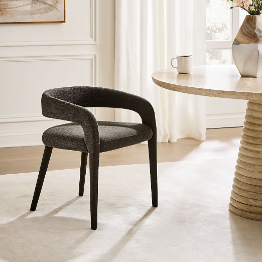 Lisette Charcoal Performance Fabric Dining Armchair