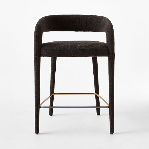 Lisette Charcoal Performance Fabric Counter Stool